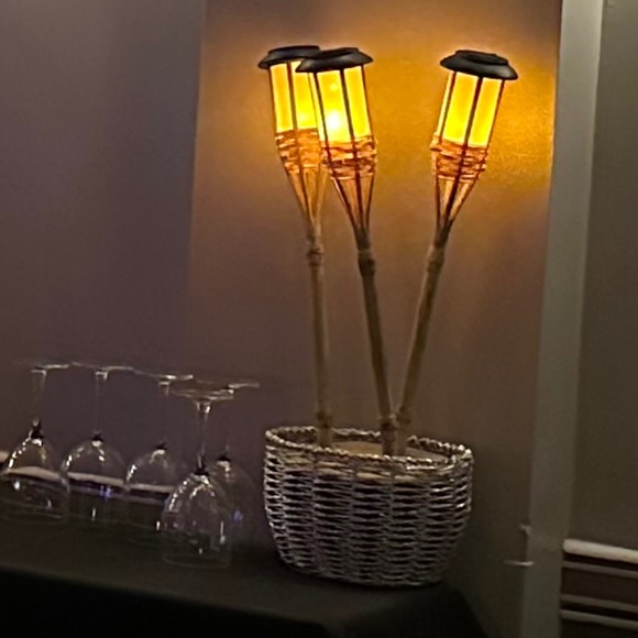 7 🔥Tiki Indoor /Outdoor Garden or Table🎋Bamboo Finish Torch LED Battery Lights - Picture 7 of 8